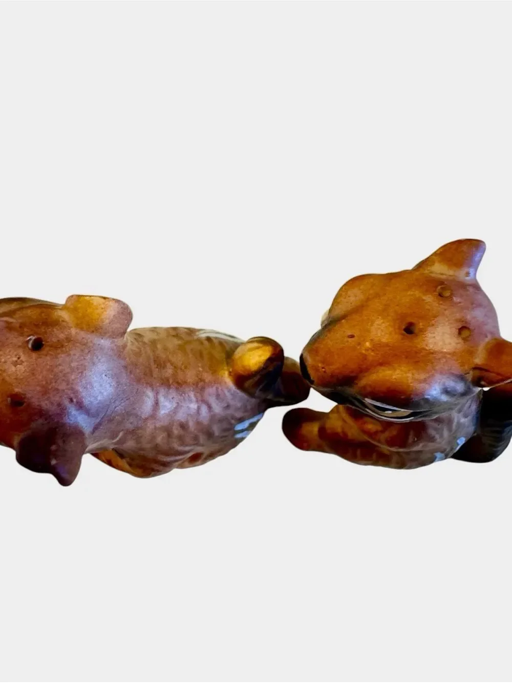 Set of Vintage Ceramic Chipmunk Salt and Pepper Shakers Japan